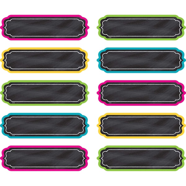 Teacher Created Resources Chalkboard Brights Labels, Non-Adhesive, PK90 TCR20871 - main